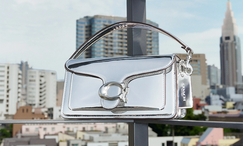 Penn shoulder bag in metallic leather